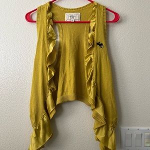 Abercrombie & Fitch Yellow Ruffle Vest - High/Low Layering Vest - Size M